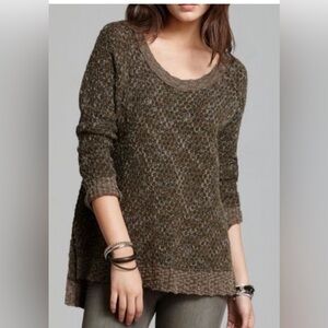 Free People Women’s Green Jeepster Honeycomb Wool Blend Sweater Size XS